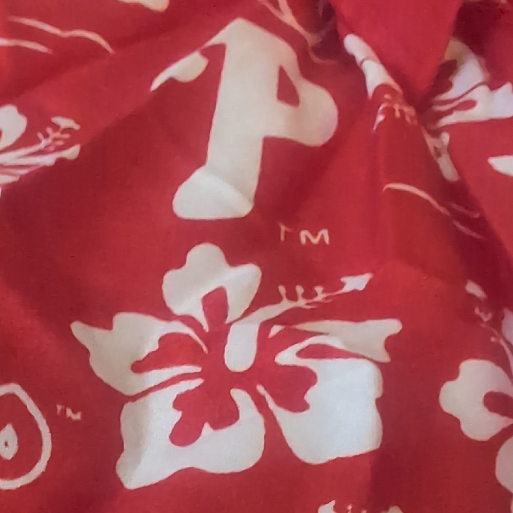 Vintage Red and White Floral Button Down Philadelphia Phillies Hawaiian Shirt